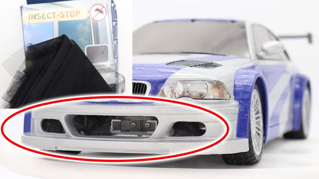 Bumper Grille of 3Dprinted BMW M3 GTR (e46)