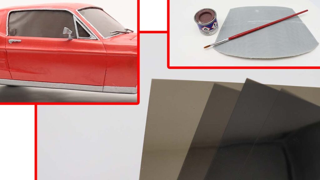 Windows of 3Dprinted Ford Mustang 1967 Fastback