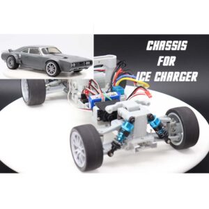 3Dprinted RCchassis Dom's Dodge ICE Charger from Fast and Furious 8 for on-road electric car.