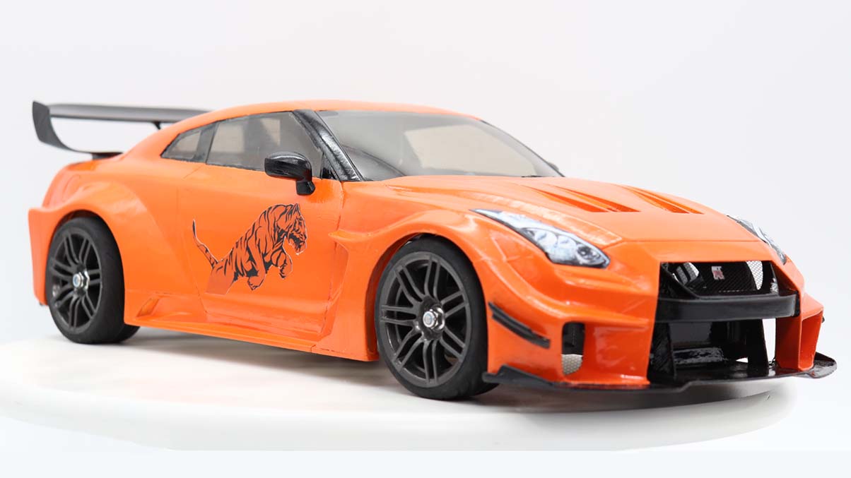 3Dprinted RC Nissan GT-R r35 Liberty Walk Silhouette