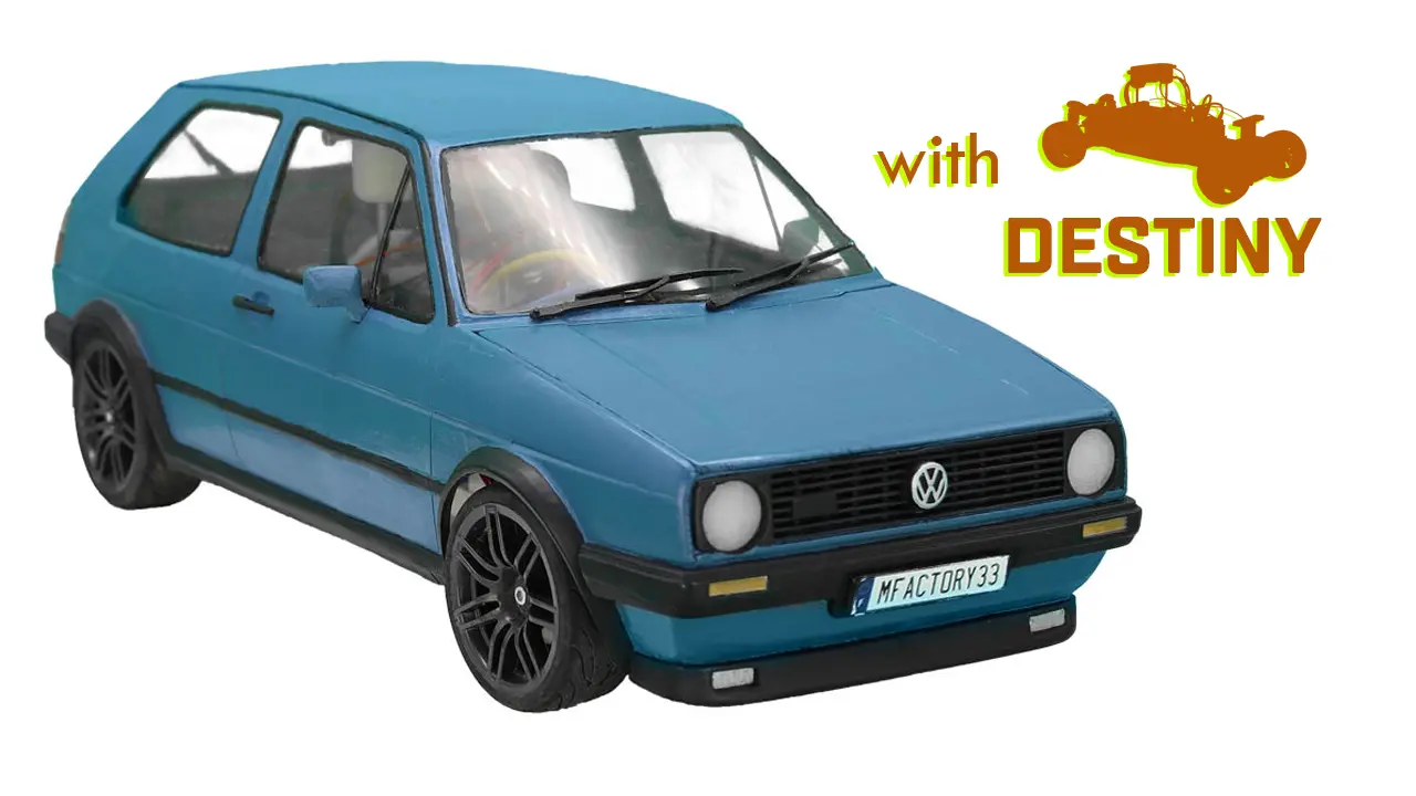 RC VolksWagen Golf mk2 body kit and RC Chassis Destiny