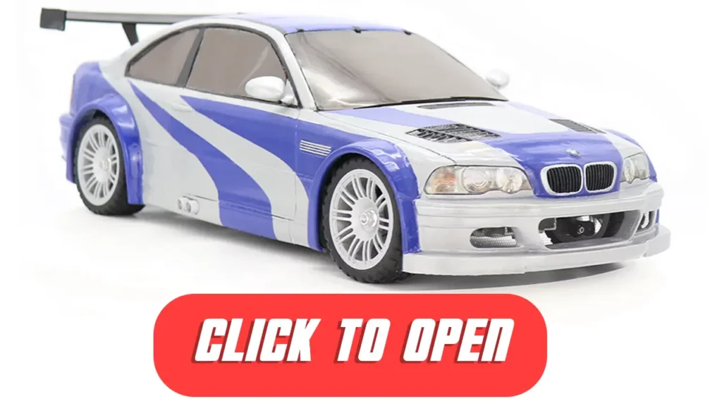 Build a 3D printed RC car BMW e46 M3 GTR BodyKit STL and custom Chassis. Body is from Need for Speed Most Wanted 2005