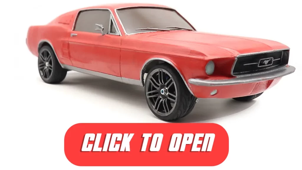 Build a 3D printed RC car Ford Mustang 1967 Fastback Body Kit STL and custom Chassis