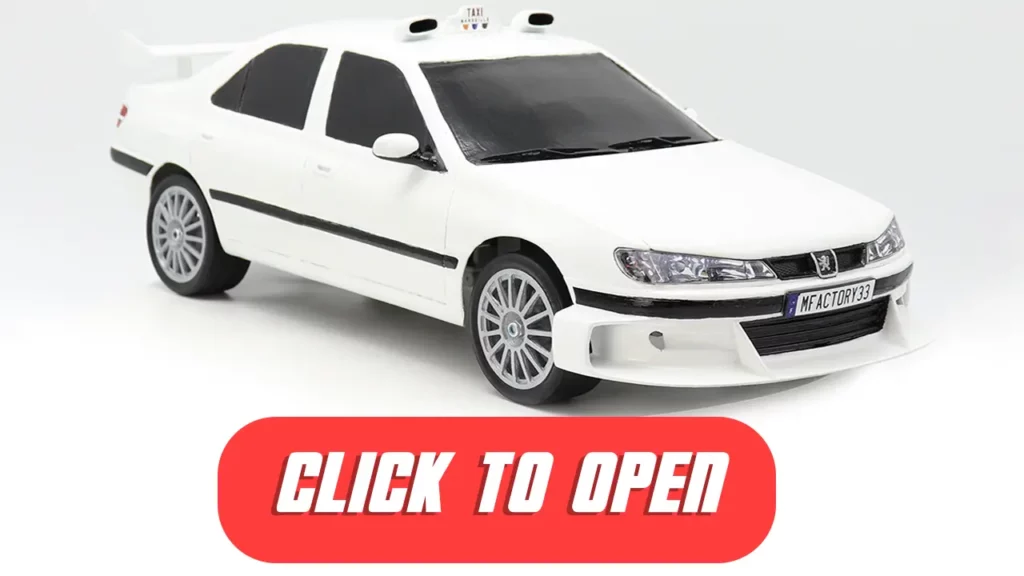 RC car Peugeot 406 TAXI 2 Body Kit STL and custom Chassis