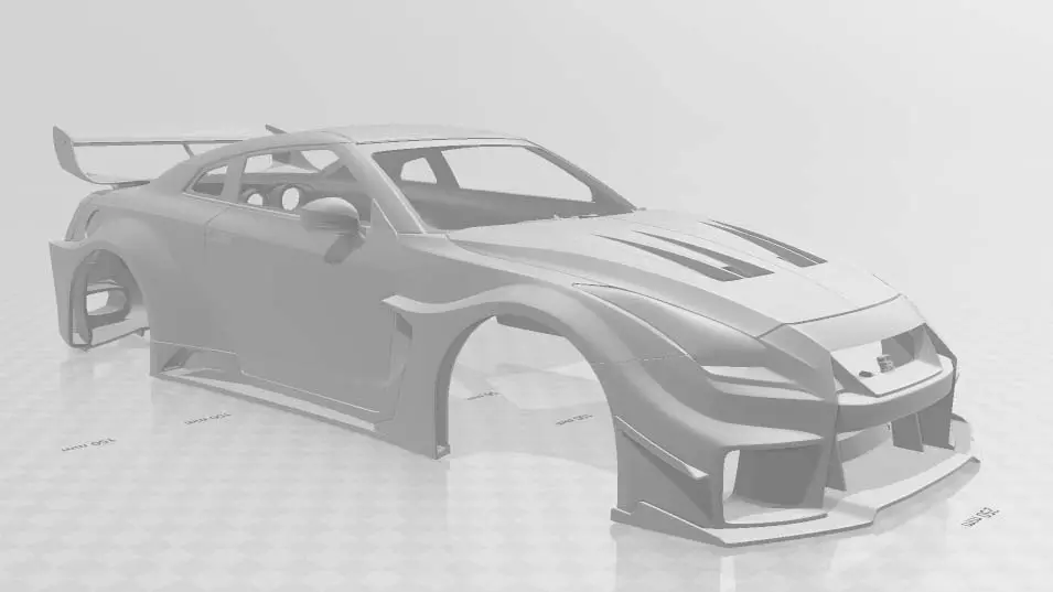3Ddesigning RC Body Kit of Nissan GT-R r35 Liberty Walk Silhouette by Model FACTORY
