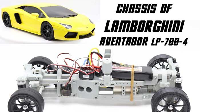 3Dprinted RCchassis Lamborghini Aventador LP-700-4 2012 STL file for on road electric RC car