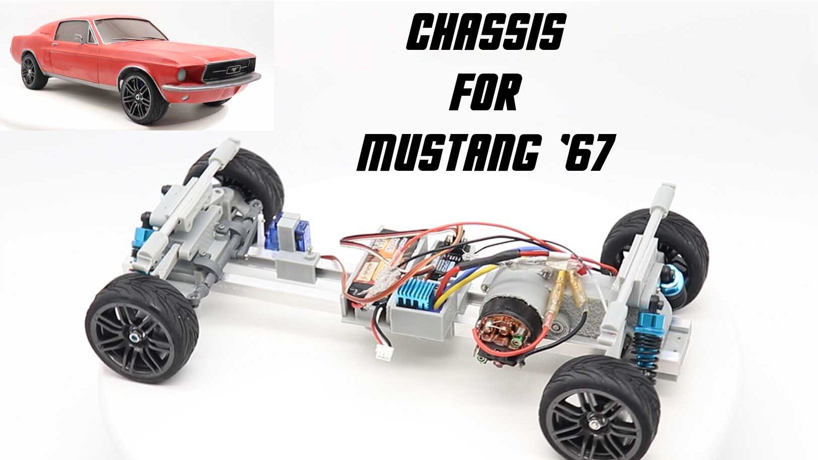 3Dprinted RCchassis Ford Mustang STL 3D model file